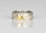 Tierschmuck-Ring in 925/Silber und 585/Gelbgold , Motiv Tölter