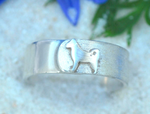 Tierschmuck-Ring ,Motiv Islandhund in 925/Silber