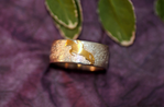 Tierschmuck-Ring in 925/Silber und 585/Gold , Motiv Springpferd