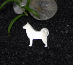 Tierschmuck-Pin in 925/Silber , Motiv Islandhund