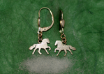 Tierschmuck-Ohrgehänge in 925/Silber , Motiv Mounted-Pony