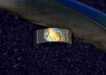 Ring in 925/Silber und 585/Gelbgold , Motiv Islandpferd-