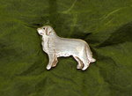 Tierschmuck-Pin in 925/Silber , Motiv Berner Sennenhund