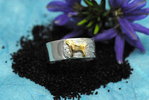 Hundeschmuck-Ring in 925/Silber und 585/Gold  Labrador-Retriever