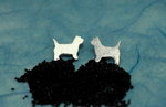 Tierschmuck-Ohrstecker in 925/Silber Motiv "Cairn Terrier"