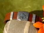 Islandpferde-Schmuck-Armband in 925/Silber und Leder