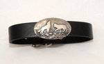 Tierschmuck Armband aus Leder mit einem Schmuckteil aus 925/Silber , Motiv Wölfe