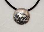 Tierschmuck-Anhänger in 925/Silber , Motiv Fjordpferd